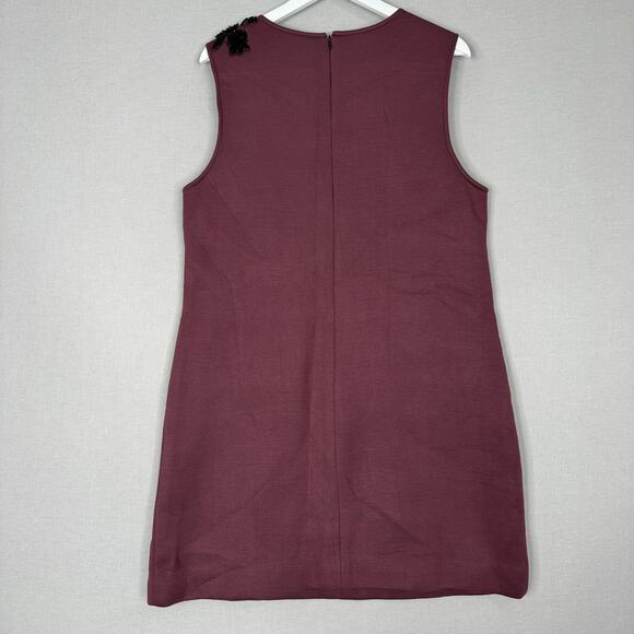 Dhruv Kapoor Anthro Womens Dress XL Purple Sequined Floral Textured Shift Boho - Picture 10 of 14